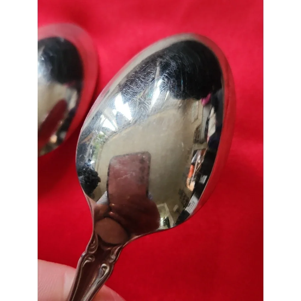 Oneida SSS Renoir-Pembrooke Stainless Teaspoons Set of 2 Floral Pierced 6